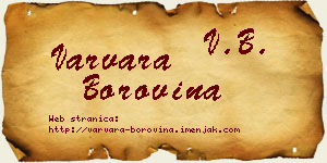 Varvara Borovina vizit kartica